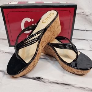 Circus Sam Edelman Ruby Wedge Flip Flop Black 8.5M